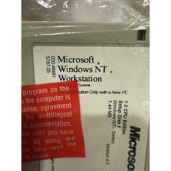 Vinrage 90s Microsoft Windows NT Workstation 4.0 Setup Disk 1-3 NEW Sealed - Picture 4 of 5